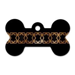 Pattern Geometric Gold Black Dog Tag Bone (two Sides) by alllovelyideas