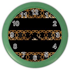 Pattern Geometric Gold Black Color Wall Clock by alllovelyideas