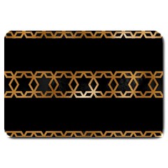 Pattern Geometric Gold Black Large Doormat  by alllovelyideas