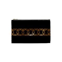 Pattern Geometric Gold Black Cosmetic Bag (small) by alllovelyideas