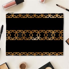 Pattern Geometric Gold Black Cosmetic Bag (xl) by alllovelyideas