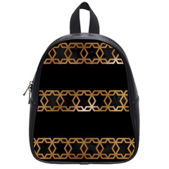 Pattern Geometric Gold Black School Bag (small) by alllovelyideas