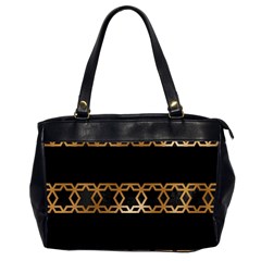 Pattern Geometric Gold Black Oversize Office Handbag (2 Sides) by alllovelyideas