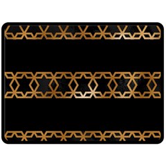 Pattern Geometric Gold Black Fleece Blanket (large)  by alllovelyideas