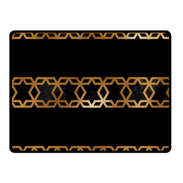 Pattern Geometric Gold Black Fleece Blanket (Small)