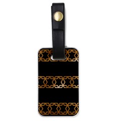 Pattern Geometric Gold Black Luggage Tag (one Side) by alllovelyideas