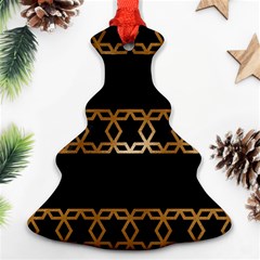 Pattern Geometric Gold Black Christmas Tree Ornament (two Sides) by alllovelyideas