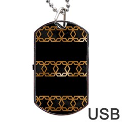 Pattern Geometric Gold Black Dog Tag Usb Flash (two Sides) by alllovelyideas