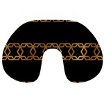 Pattern Geometric Gold Black Travel Neck Pillow Front