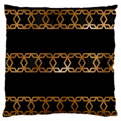 Pattern Geometric Gold Black Large Flano Cushion Case (one Side) by alllovelyideas