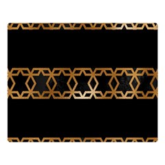 Pattern Geometric Gold Black Double Sided Flano Blanket (large)  by alllovelyideas