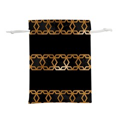 Pattern Geometric Gold Black Lightweight Drawstring Pouch (m) by alllovelyideas