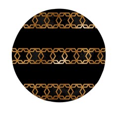 Pattern Geometric Gold Black Mini Round Pill Box (pack Of 5)