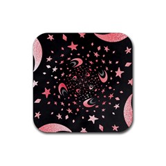 Pattern Lune Étoile Profondeur Rubber Coaster (square)  by alllovelyideas