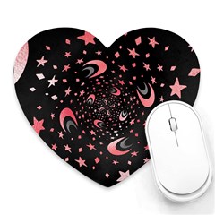 Pattern Lune Étoile Profondeur Heart Mousepads by alllovelyideas