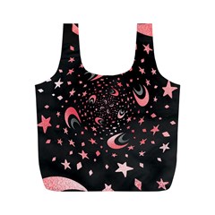 Pattern Lune Étoile Profondeur Full Print Recycle Bag (m)