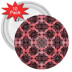 Pattern Rouge Noir 3  Buttons (10 Pack)  by alllovelyideas