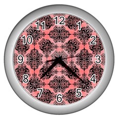 Pattern Rouge Noir Wall Clock (silver) by alllovelyideas