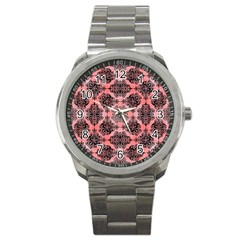 Pattern Rouge Noir Sport Metal Watch by alllovelyideas