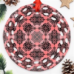 Pattern Rouge Noir Round Filigree Ornament (two Sides) by alllovelyideas