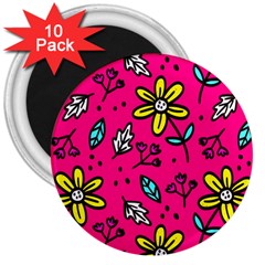 Flowers-flashy 3  Magnets (10 Pack)  by alllovelyideas