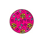 Flowers-flashy Hat Clip Ball Marker (4 pack) Front