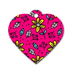 Flowers-flashy Dog Tag Heart (one Side) by alllovelyideas