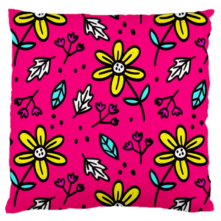 Flowers-flashy Large Flano Cushion Case (One Side)