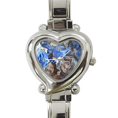 Flowing Patterns Heart Italian Charm Watch by kaleidomarblingart