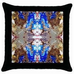 Abstract Acrylic Pouring Art Throw Pillow Case (black) by kaleidomarblingart