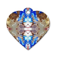 Abstract Acrylic Pouring Art Dog Tag Heart (one Side) by kaleidomarblingart