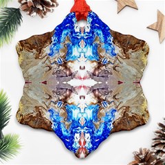 Abstract Acrylic Pouring Art Ornament (snowflake) by kaleidomarblingart