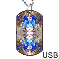 Abstract Acrylic Pouring Art Dog Tag Usb Flash (one Side) by kaleidomarblingart