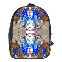 Abstract Acrylic Pouring Art School Bag (xl) by kaleidomarblingart