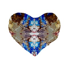 Abstract Acrylic Pouring Art Standard 16  Premium Flano Heart Shape Cushions by kaleidomarblingart