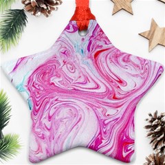 Marbling Art Print Ornament (star) by kaleidomarblingart