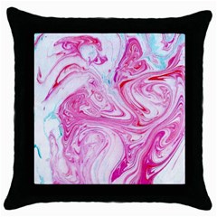 Marbling Art Print Throw Pillow Case (black) by kaleidomarblingart