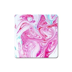 Marbling Art Print Square Magnet by kaleidomarblingart