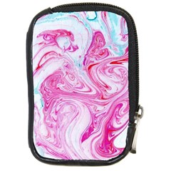 Marbling Art Print Compact Camera Leather Case by kaleidomarblingart