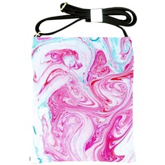 Marbling Art Print Shoulder Sling Bag by kaleidomarblingart