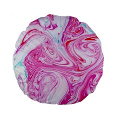 Marbling Art Print Standard 15  Premium Round Cushions by kaleidomarblingart