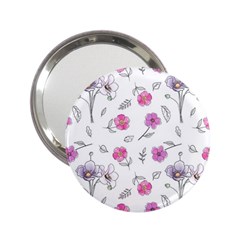 Flowers In One Line 2 25  Handbag Mirrors by SychEva