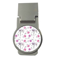 Flowers In One Line Money Clips (round)  by SychEva