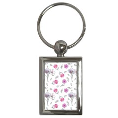 Flowers In One Line Key Chain (rectangle) by SychEva