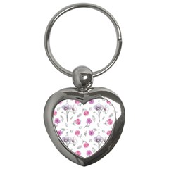 Flowers In One Line Key Chain (heart) by SychEva