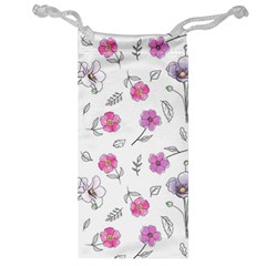 Flowers In One Line Jewelry Bag by SychEva