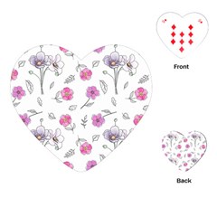 Flowers In One Line Playing Cards Single Design (heart) by SychEva