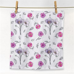 Flowers In One Line Face Towel