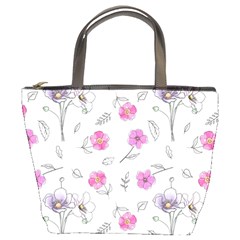 Flowers In One Line Bucket Bag by SychEva