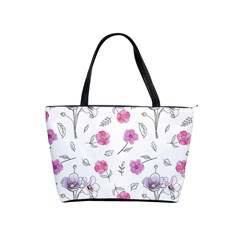 Flowers In One Line Classic Shoulder Handbag by SychEva